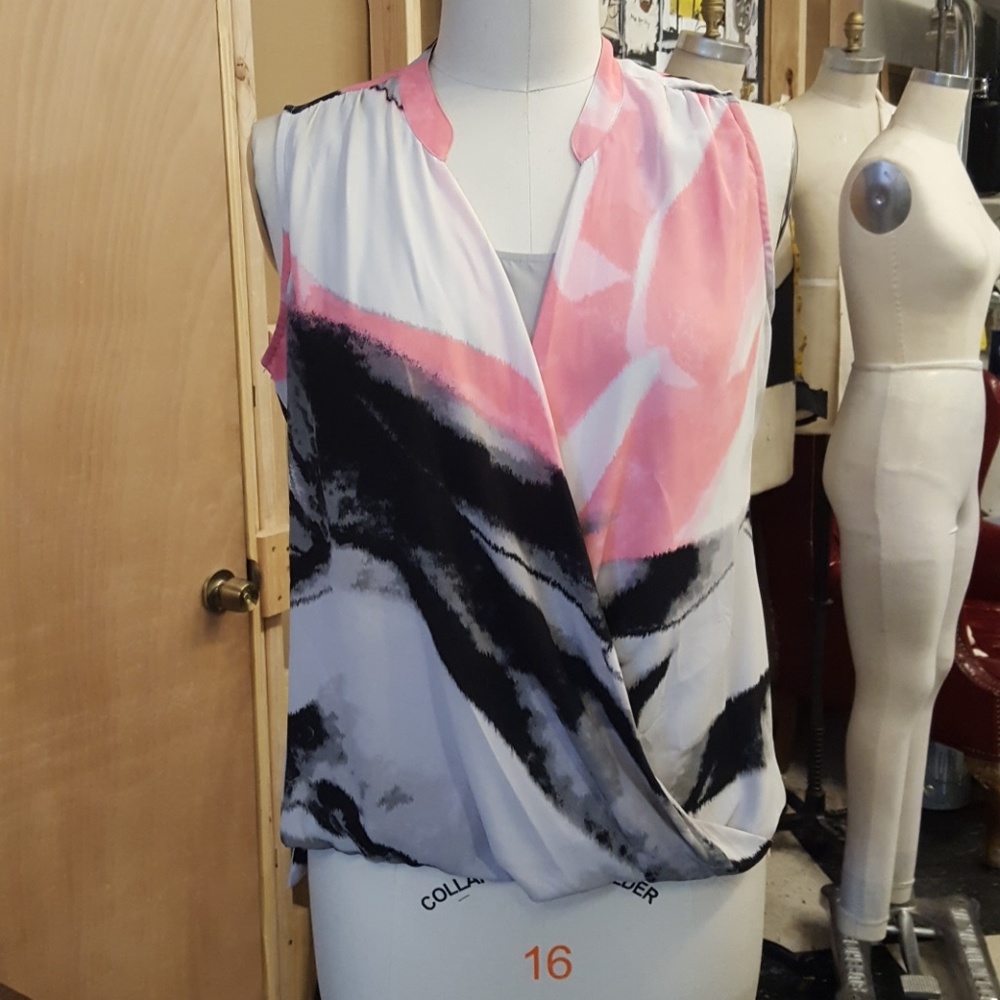 Alfani faux wrap draped top